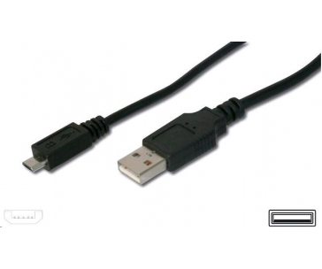 PREMIUMCORD Kabel USB 2.0 A-Micro B propojovací 0,5m (černý)