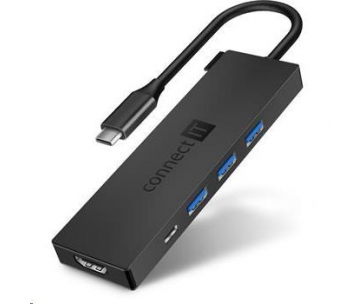 CONNECT IT USB-C hub, 5v1 (USB-C,3xUSB-A,HDMI), externí, Antracitová