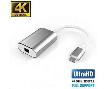 PremiumCord Adaptér USB-C na mini DisplayPort, rozlišení 4K*2K@60Hz