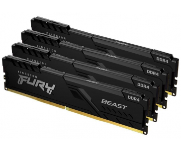 KINGSTON DIMM DDR4 32GB (Kit of 4) 2666MT/s CL16 FURY Beast Černá