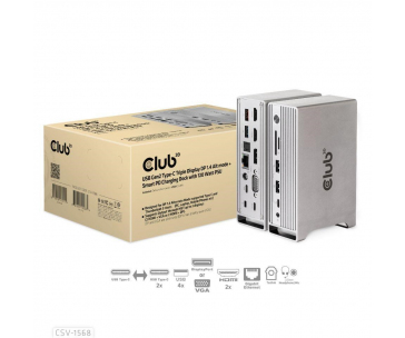 Club3D Dokovací stanice USB-C, Triple Display DP 1.4 Alt mode Displaylink Dynamic PD Charging Dock with 120 Watt PS