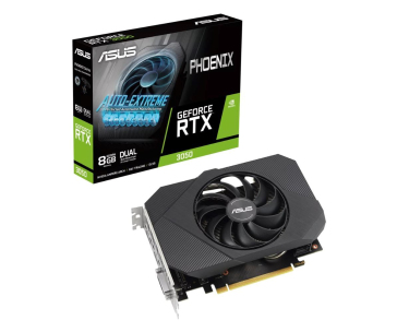 ASUS VGA NVIDIA GeForce RTX 3050 PHOENIX 8G V2, 8G GDDR6, 1xDP, 1xHDMI, 1xDVI