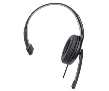 MANHATTAN Sluchátka s mikrofonem Mono USB Headset, černá