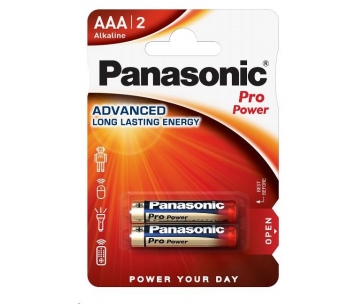 PANASONIC Alkalické baterie Pro Power LR03PPG/2BP AAA 1,5V (Blistr 2ks)