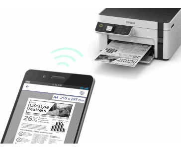 BAZAR - EPSON tiskárna ink EcoTank Mono M2120, 3in1,A4, 1200x2400dpi, 32ppm, USB, Wi-Fi - POŠKOZENÝ OBAL