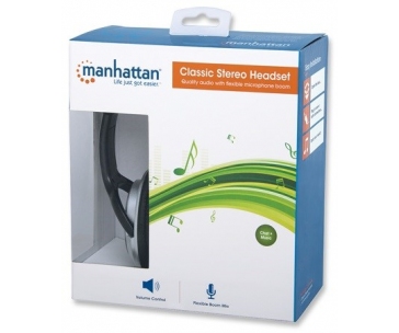 MANHATTAN Sluchátka s mikrofonem Classic Stereo Headset