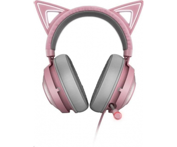 RAZER sluchátka Kraken Kitty, USB Headset, Chroma, Quartz / růžová