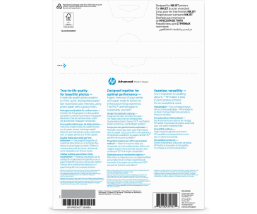 HP Advanced Glossy Photo Paper-25 sht/A4/210 x 297 mm, 250 g/m2, Q5456A