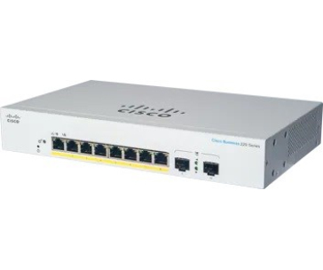 Cisco switch CBS220-8FP-E-2G (8xGbE,2xSFP, 8xPoE+,130W,fanless) - REFRESH