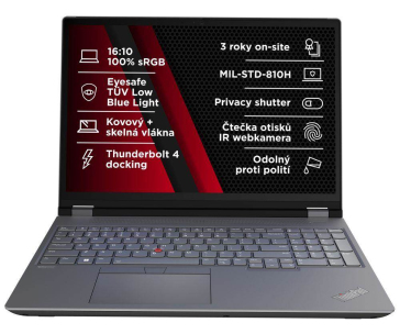 LENOVO NTB ThinkPad/Workstation P16 G2 - i7-14700HX ,16" WQXGA,32GB,1TBSSD,RTX 2000 Ada 8GB,IRcam,W11P