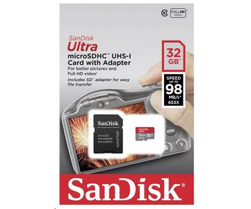 SanDisk MicroSDXC karta 128GB Ultra (120MB/s, A1 Class 10 UHS-I ) + adaptér