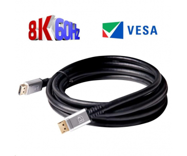 Club3D Kabel certifikovaný DisplayPort 1.4, HBR3, 8K60Hz (M/M), stříbrné koncovky, 4m, 24 AWG