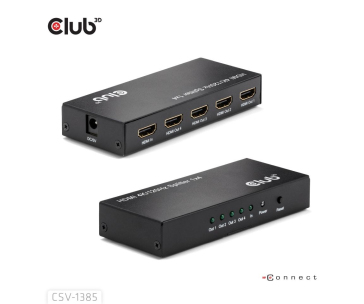 Club3D Video rozbočovač 1:4 HDMI 2.0 4K120Hz, 4 porty, černá