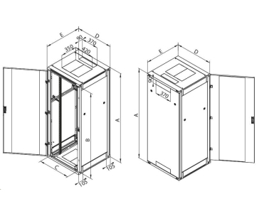 TRITON 19" stojanový rozvaděč 45U/800x1000, rozebíratelný