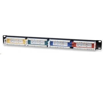 Intellinet Patch Panel, 19", Cat5e, 24-Port, UTP, 1U, Colored, Black