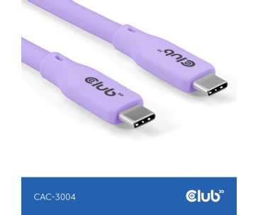 Club3D Kabel USB-C 4.0, 20Gbps, 4K60Hz, PD 240W, 2m, fialová