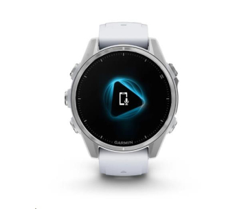 Garmin fenix® 8 – 43 mm, AMOLED, Silver / Whitestone se silikonovým řemínkem.