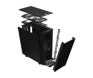 FRACTAL DESIGN skříň Define 7 Compact Black, USB 3.1 Type-C, 2x USB 3.0, bez zdroje, mATX