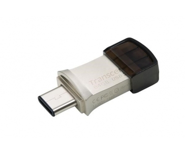 TRANSCEND Flash Disk 32GB JetFlash®890S OTG, USB 3.1 Type-C/A (R:90/W:30 MB/s) stříbrná