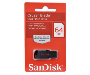 SanDisk Flash Disk 64GB Cruzer Blade, USB 2.0, černá