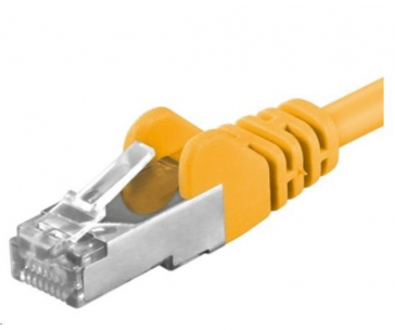 PREMIUMCORD Patch kabel CAT6a S-FTP, RJ45-RJ45, AWG 26/7 0,25m žlutá