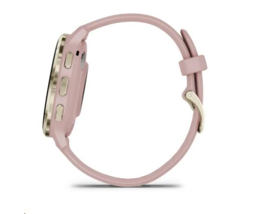 Garmin Venu® 3S, Nerezová luneta Soft Gold, pouzdro Dust Rose, silikonový řemínek