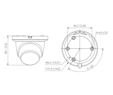 Dahua IPC-HDW2441TM-S-0360B, IP kamera, 4Mpx, 1/2.9" CMOS, objektiv 3,6 mm, IR<30, IP67