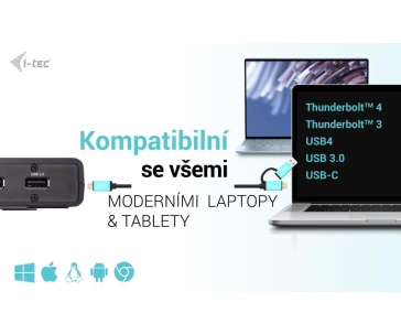 i-tec USB 3.0/USB-C/Thunderbolt, 2x HDMI Docking Station, PD 100W