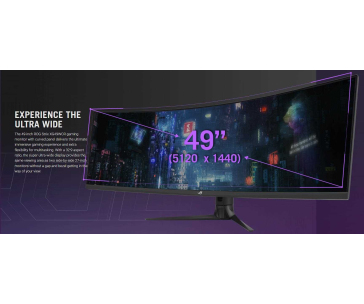 ASUS LCD 49" XG49WCR 5120x1440 ROG STRIX curved 165Hz DP HDMI USB-C-VIDEO+95W KVM dvě zařízení, RJ45, GAMING ulltra wide