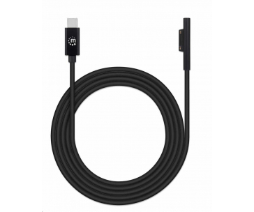 Manhattan nabíjecí kabel, Surface Connect to USB-C Charging Cable (M/M), 15 V / 3 A, 1.8m, černá