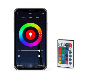 Solight Wifi Smart LED světelný pás, RGB, 5m, sada s adaptérem a dálkovým ovladačem