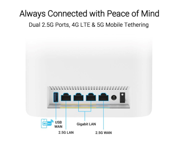 ASUS ZenWifi BT8 1-pack, WiFi7 Extendable Router, AiMesh, 1x WAN, 3x LAN, 1x 3.0