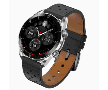 Garett Smartwatch V10 Silver-black leather