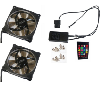 EUROCASE ventilátor RGB 120mm (Ring type), set 2ks + controller