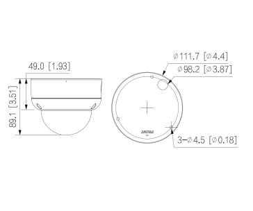 Dahua IPC-HDBW3541E-AS-0360B-S2, IP kamera, 5Mpx, 1/2.7" CMOS, objektiv 3,6 mm, IR<50, IP67, IK10