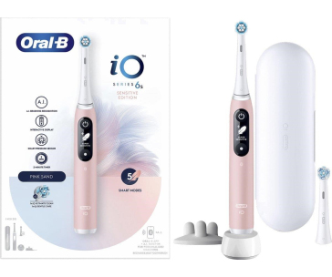 Oral-B iO Series 6s elektrický zubní kartáček, časovač, tlakový senzor, 5 programů, aplikace Oral-B, růžová