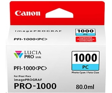 Canon CARTRIDGE PFI-1000PC photo azurová pro ImagePROGRAF PRO-1000 (600 str.)