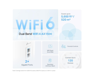 TP-Link Deco X10(3-pack) WiFi6 Mesh (AX1500, 2,4GHz/5GHz, 2xGbELAN/WAN)