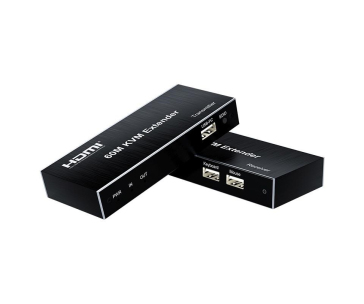 PremiumCord HDMI KVM extender s 2xUSB na 60m s audiem přes jeden kabel Cat5/6