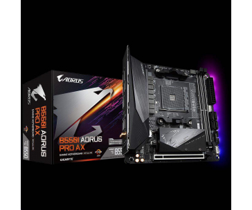 GIGABYTE MB Sc AM4 B550 I AORUS PRO AX, AMD B550, 2xDDR4, 1xDP, 2xHDMI, WI-FI, mITX