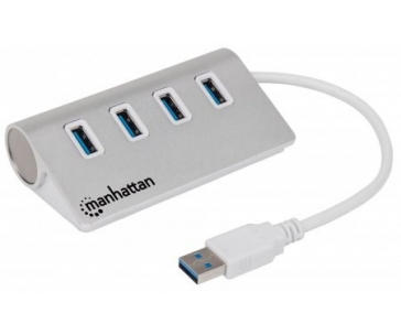 MANHATTAN USB 3.0 Hub, 4 Ports, Bus Power, Aluminum Housing