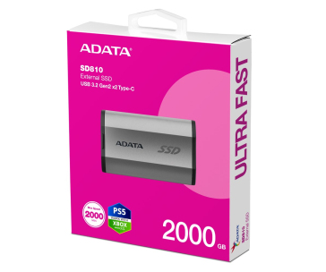 ADATA External SSD 2TB SD810 USB 3.2 USB-C, Stříbrná