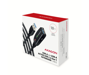 AXAGON ADR-310, USB 3.2 Gen 1 A-M -> A-F aktivní prodlužovací / repeater kabel, 10m