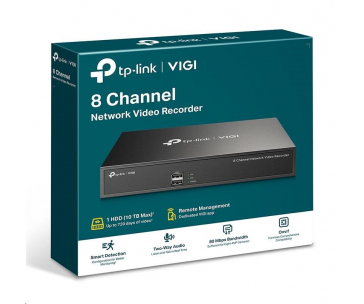 TP-Link VIGI NVR1008H, videorekordér, 8 channels, 1x100Mb/s LAN, 1x VGA, 1x HDMI, 2xUSB2.0