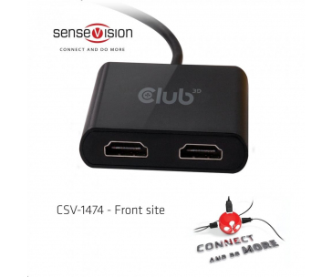 Club3D Adaptér USB A na 2xHDMI 2.0 Dual Monitor 4K 60Hz (M/F)