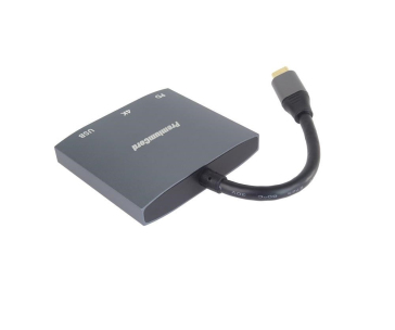 PremiumCord adaptér USB-C na HDMI, USB3.0,  PD, rozlišení 4K a FULL HD 1080p