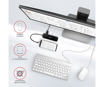 AXAGON HMC-6GL, USB 3.2 Gen 1 hub, porty 3x USB-A, HDMI 4k/30Hz, RJ-45 GLAN, PD 100W, kabel USB-C 20cm