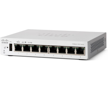 Cisco Catalyst switch C1200-8T-D (8xGbE,1xPoE-in,fanless)