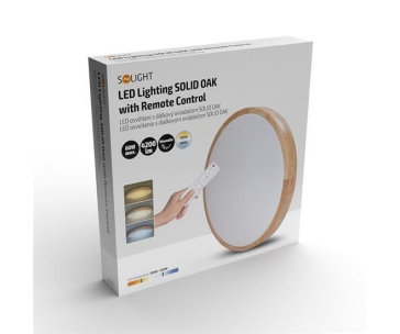 Solight LED osvětlení s dálkovým ovladačem Solid Oak, 60W, 4200lm, 51cm, změna chromatičnosti, stmívatelné