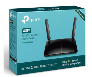 TP-Link Archer MR600 OneMesh WiFi5 router (AC1200, 2,4GHz/5GHz, 3xGbELAN,1xGbEWAN, 4G LTE, Cat6, 1xMicroSIM)